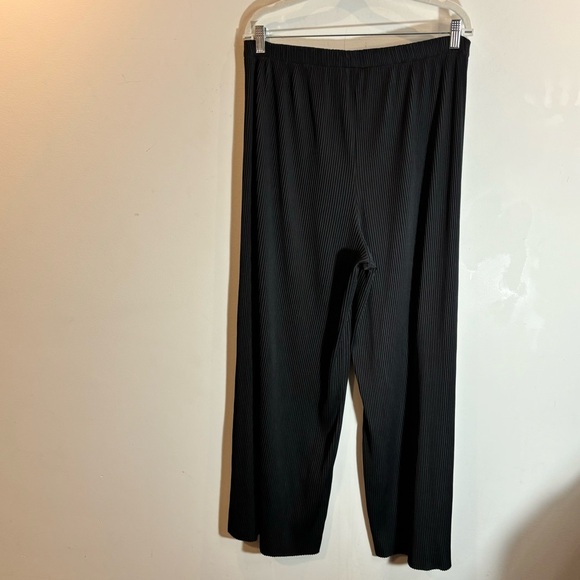 ASOS Sz 14 Mini Pleats Slinky Wide Leg Elasticized Waist Palazzo Style Pants - Picture 7 of 10